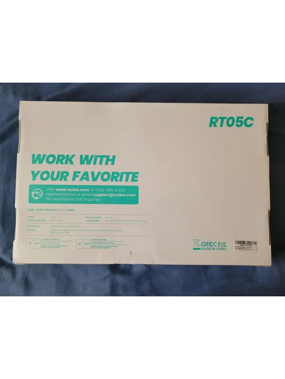 Nulea RT05C Wired Ergonomic Split Keyboard USB with Cushioned Wrist Rest